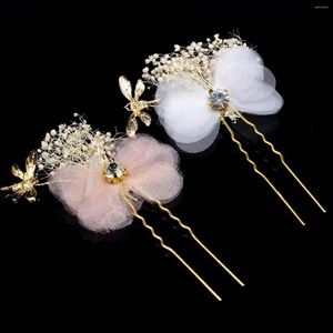 Grampos de cabelo pinos decoração de mulheres acessórios de casamento tecido à mão pérola strass flor vestido headpiece jóias