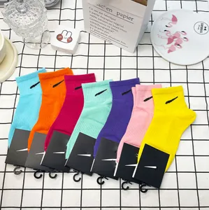 Sports Socks Men's and Women's Sock Spring Summer Sweat Absorbering Deodorant Candy Color Matching Socks Low Top Par Sock