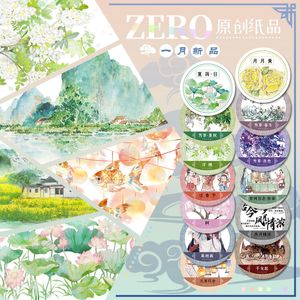 Fitas Adesivas Rolo de 5 Metros 23 Desenhos Para Escolher Flor Paisagem PET Washi Tape Decoração Floral Diário 2016 230804