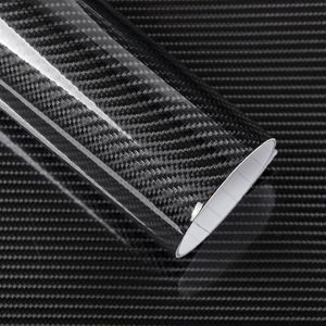 5D Carbon Fiber Vinyl Wrap Film Car Sticker Glossy Motorcycle Truck Heet Wrap Roll Waterproof Auto Decoration Accessories Black 50295G