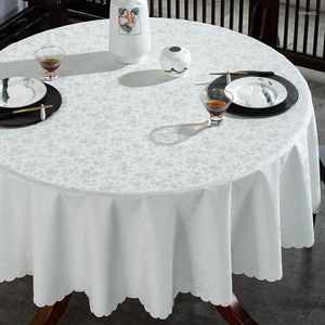 Masa bezi su geçirmez yağ dirençli ve haşlanmış PU ev Çin yemek dairesel kumaş el masa örtüsü