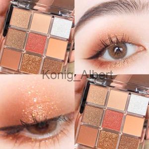 Paleta de Sombras Profissionais de Sombras 9 Cores Matte Glitter Paleta de Maquiagem de Olhos à Prova D'Água de Longa Duração Conjuntos de Maquiagem Suave Maquiagem Coreana x0804