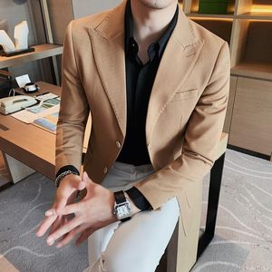 Herrdräkter plus storlek 4xl-M Autumn Winter Business Casual Blazer Jackets för män kläder 2023 Slim Form Formal Wear Suit Rockar Tuxedo Dress