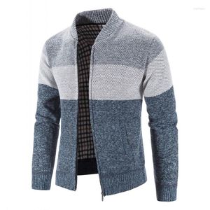 남자 스웨터 고품질 남자 겨울 더 두꺼운 따뜻한 스탠드 업 칼라 카디건 자켓 슬림 한 fiit 캐주얼 스웨터 코트 3xl