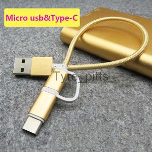 Ładowarki/kable 2 w 1 Micro USB Kabel typu C Krótki przenośny dla Samsung Galaxy S10 A50 S8 S9 A8 A9 J5 J6 J7 J7 Huawei Nova 6 5 4 Asus Charge