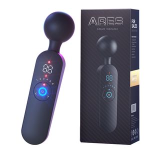 Vibrators AV Magic Wand Vibrator for Women Clitoris Stimulator Heating Powerful Female Massager Digital Display USB Rechargeable Sex Toy 230803