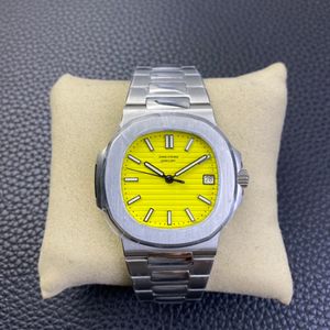 40mm Yellow Face Mens Watches Fashion Designer Automatic Mechanical Movement Full Stainless Steel Strap Man Watch Sports montre de luxe Wristwatches For Man