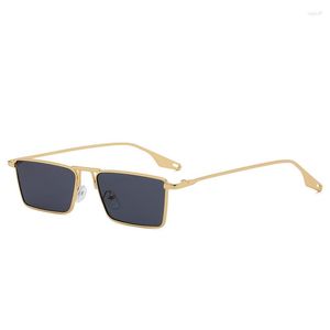 Sonnenbrille Mode Rechteck Designer Frauen Männer Metall Kleine Sonnenbrille Hohe Qualität UV400 Shades Brillen