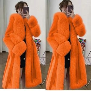 여자 모피 긴 자켓 여성 인조 코트 2023 겨울 소매 대형 외피 한국 패션 느슨한 따뜻한 양모 코트