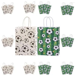 Gift Wrap Creative Football Bag Kraft Paper Sports Party Packaging Tote Handy Soccer Happy Birthday