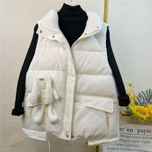 Gilet da donna 2023 Autunno Inverno Gilet corto Splicing Fashion Giacca coreana Trend Cotone imbottito da donna Gilet caldo antivento