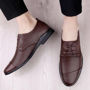 Dress Shoes Men's Leather Business Formal Wear Casual Height Increasing Insole British Black Wedding Groom's Summe