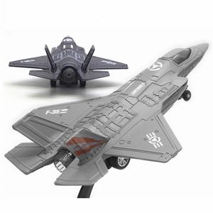 Flugzeugmodell, große Legierung, zurückziehbar, F-35-Kampfflugzeug, Modell, Musik, LED, Flugzeug, Spielzeug, Geschenk, 230803