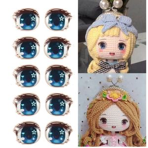Dolls 105Pairs Long Eyelashes Eyes Stickers Cute Cartoon Anime Figurine Doll Face Organ Paster Clay Decals DIY Accessories 230803