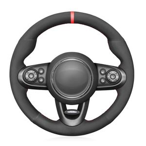 Lenkradabdeckungen, schwarzes Wildleder, rote Markierung, rutschfeste Autoabdeckung für Mini Hatchback Mini JCW Clubman Cabrio Countryman209E