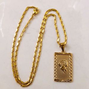 Hänghalsband med 18k guld geo blommig halsband kvinnor rostfritt stål smycken runnings klänning hiphop sällsynt glam japan ins 230804