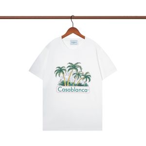 T-Shirts Masculinas Casablanc Camisa Mens T Designer Algodão Roupas de Marca de Luxo Europeu Americano Tendência Design Impressora Verão Manga Curta Dhhqz