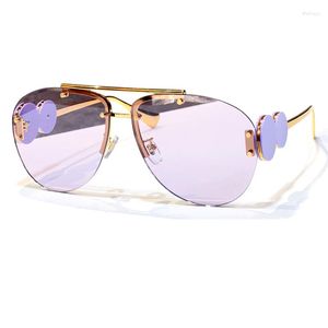 Óculos de sol de luxo para mulheres, estilo piloto, moda, lentes coloridas, óculos de sol de alta qualidade, tendência, óculos de sol