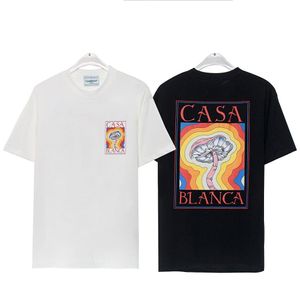 Herr t-shirts casablanc skjorta lyxiga män t vår sommar ny stil regnbåg svamp rund hals kort ser andas bomullsdesign dhv09