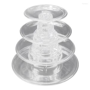 Baking Moulds Macarons Display Tower 4-Layer Cupcake Stand Food Cake Wedding Decoration Birthday Party Favor
