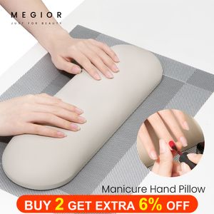 Descanso de mãos MEGIOR 4 cores PU macio Descanso de mãos para mãos Mesa de manicure PVC Almofada de mão Almofada Descanso de braço Manicure Almofada Salon Tools 230804