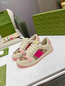 Gglies 2023 Highquality Un piccolo designer di scarpe sporche Screener Sneaker Sneaker Sneaker da donna Sneaker classica classica striscia di cristallo rosa blu bassa top top sho