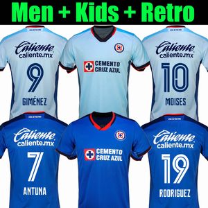 XXXL 23/24 Cruz Azul Azul Rotondi Futbol Formaları 2023 2024 Rodriguez Pineda Alvarado Romo Futbol Gömlek Tabo Gimenez Romero Evden Evden Erkek Çocuk Kit Üniformaları