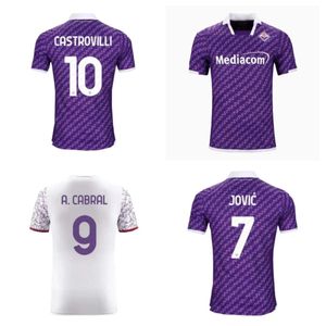 S-XXL 2023 Fiorentina Soccer Jerseys J. Ikone 23 24 Castrovilli Erick Florence Jersey Acf Jovic A. Cabral Milenkovic C.kouame Men Football Shirthjersey