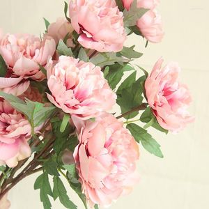 Decorative Flowers 6pcs/lot Single Branch Peony Chinese Artificial Flower Manufacturer Home Decoration Wedding Holding Road Lead Wall