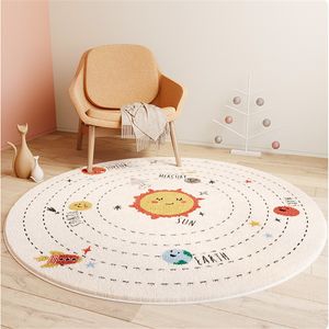 Carpets Rabbbit Round Kids Bedroom Carpets Lamb Cashmere Lion Living Room Non-Slip Carpet Sofa Tatami Bedside Rugs Baby Crawling Mat 230803