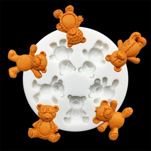 Baking Moulds Cute Bear Silicone Sugarcraft Mold Resin Tools Cupcake Mould Fondant Cake Decorating 230803