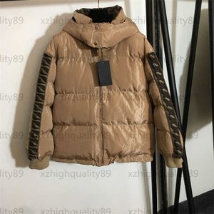 Mulheres para baixo jaqueta designer casaco de inverno quente tops moda dois lados casacos alfabeto fita retalhos com capuz algodão puffer jaquetas designers roupas femininas