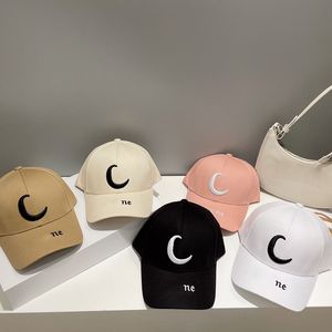 Casual Baseball Cap Solid Color Canvas Simple Moon Logos Letters Spike Round Top Duck Tonge Cap Outdoor Sports Ball Cap