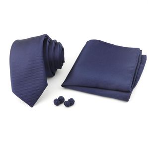 Bow Ties Men's Tiecufflinks Set 6cm brudgum Formell smal Solid Color Vintage Fashion Handkuls Diy flätad tråd Buckle Cuff Link