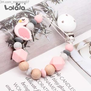 Pacifier Holders Clips# Wooden pacifier chain wooden bead dummy clip bracket cute silicone pacifier clip soft chain baby teeth toy baby chewing Z230804
