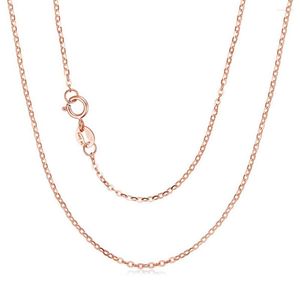 Chains Fine Jewelry Genuine 18K Rose Gold Necklace For Wedding Engagement Rolo Chain Stamped Au750 10" - 36" Inches (25cm 90cm)