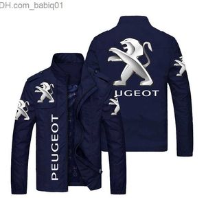 Men's Jackets Men's Fashion Peugeot Track Jacket Streetwear Spring and Autumn Long Sleeve Solid Color Casual Aviator Men's Punk Coat Outerwear T230804