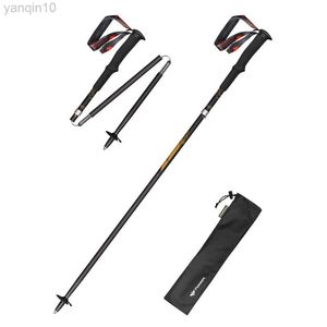 Trekking Poles Carbon Fiber Outdoor Four-section Folding Hiking Poles Ultra-light Portable Hiking Poles Wear-resistant Non-slip Field Equipment HKD230804