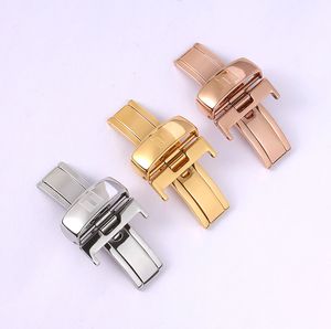 Watch Bands 14mm 16mm 18mm 20mm Leather Strap Butterfly Buckle 1853 T035 Band Clasp Stainless Steel Rose Gold Silver 230803