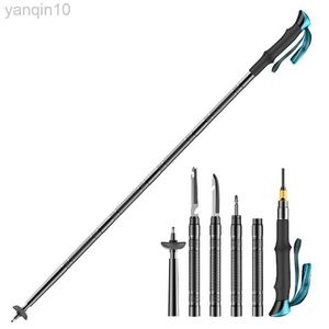 Wandelende polen multifunctionele inklapbare trekkingstok riet verstelbare telescopische draagbare wandelstick ultralight outdoor avontuur hkd230804