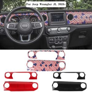 Bil Dashboard Control Panel Gear Shift Panel Cover Automotive Interior Stickers för Jeep Wrangler JL Sahara236N