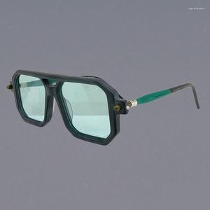 Óculos de sol máscara P8 polígono óculos estilo feminino 2023 acetato vintage designer vazado ponte dupla genuíno masculino óculos solares