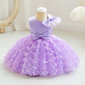 Girl's Dresses Three-Dimensiona Butterfly Gown Kids Baby Baptism Birthday Party Clothes Children Elegant Princess Dresses For Girl 0-5 Age 230803