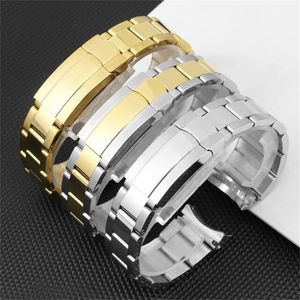 Titta på Bands Superior 316L Silver Gold Rostfritt Steel Watchband 17 20 mm Solid Screw Link Oyster Armband för Rx Datejust 41mm Fall 230803