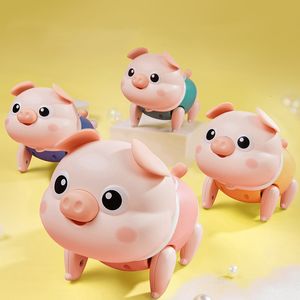 Novelty Games Cute Electric LED Music Walking Pig Electronic Rope Pulling Pets With Light Walk For Children Baby Kids 230803