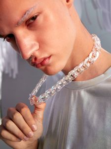 Подвесное ожерелье сеи моды мода прозрачное густое ожерелье для женщин.