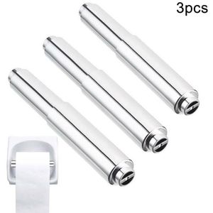 Bath Accessory Set Plastic Toilet Roll Spindle Replacement Silver Spring 11.5-16.5cm 3pcs Accessories Bathroom Holder Insert Loaded