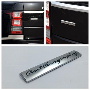 CAR BADGE DECAL 3D Chrome Metal Autobiography Logo Auto Body Emblem Sticker för Range Rover Vogue215x2890