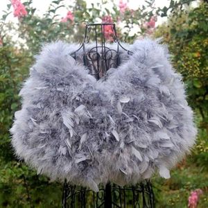 Scarves Autumn Winter Lady Genuine Ostrich Fur Shawl Fashion Luxury Natural Real Turkey Scarf Cape Feathers Clothing