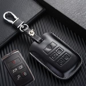 Äkta lädernyckelfodral för Land Rover 2021 Discovery 5 Range Rover Sport Defender 2 Key Cover Remote Control FOB KeyChain197L